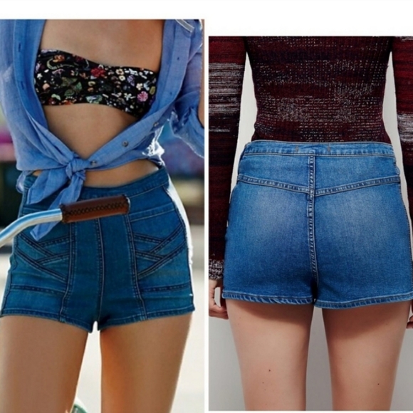 FREE PEOPLE Radar Love High Waist Denim Shorts 27 - Picture 11 of 11